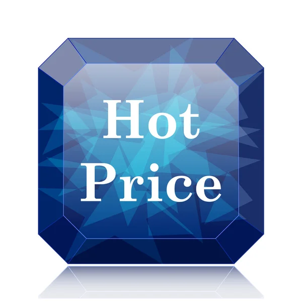 Hot Price Icon Blue Website Button White Background — Stock Photo, Image