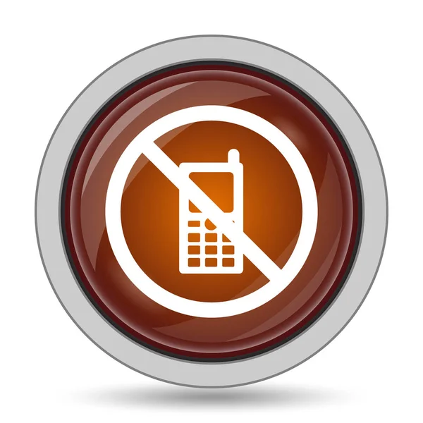 Mobile Phone Restricted Icon Orange Website Button White Background — Stock Photo, Image