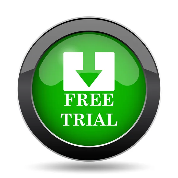 Free Trial Icon Green Website Button White Background — Stock Photo, Image