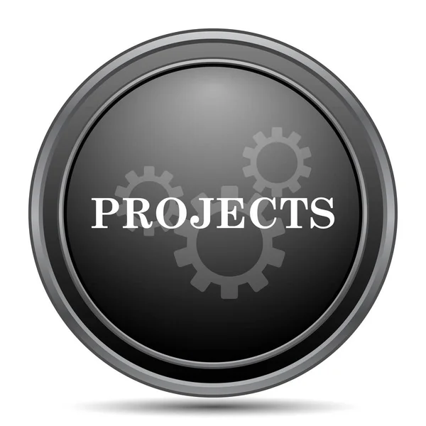 Projects Icon Black Website Button White Background — Stock Photo, Image