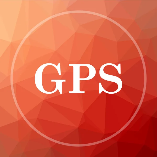 Gps Symbol Gps Website Taste Auf Rotem Low Poly Hintergrund — Stockfoto