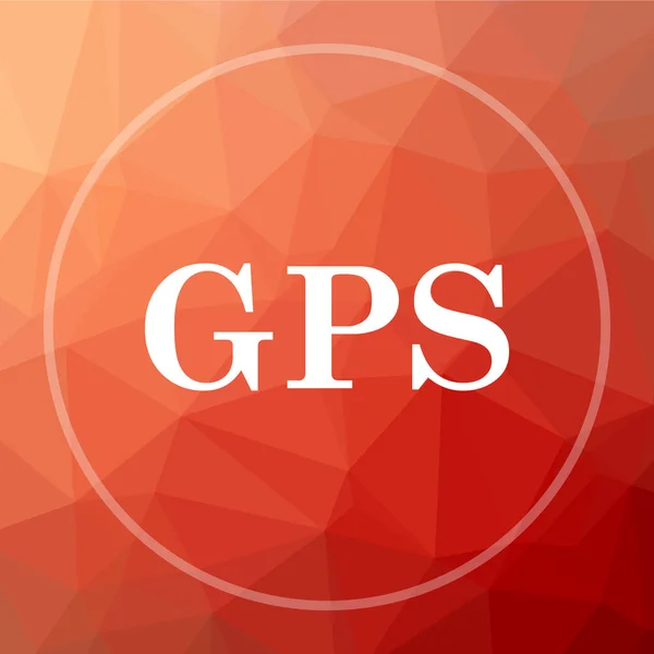 Gps Ikonen Gps Webbplats Knappen Röda Låga Poly Bakgrund — Stockfoto