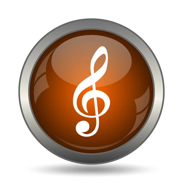 Icono Nota Musical Botón Internet Sobre Fondo Blanco —  Fotos de Stock