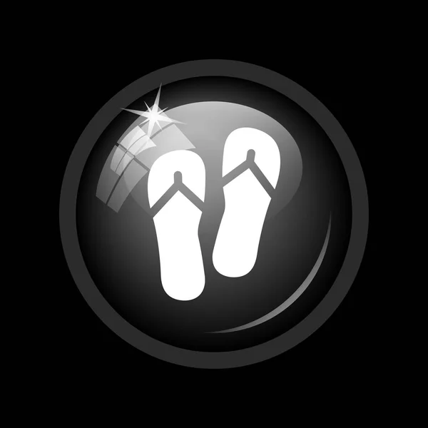 Slippers Icon Internet Button Black Background — Stock Photo, Image
