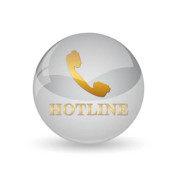 Hotline Pictogram Internet Knop Witte Achtergrond — Stockfoto