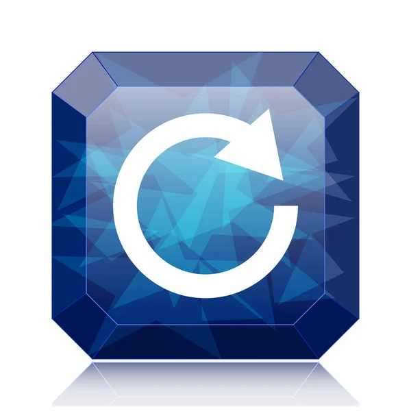 Recargar Icono Flecha Botón Azul Del Sitio Web Sobre Fondo — Foto de Stock