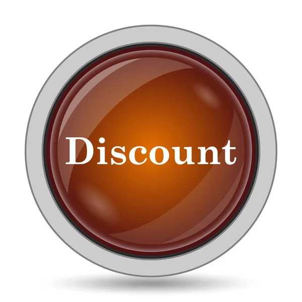 Discount Icon Orange Website Button White Background — Stock Photo, Image