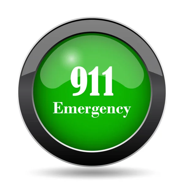 911 Icône Urgence Bouton Vert Site Sur Fond Blanc — Photo