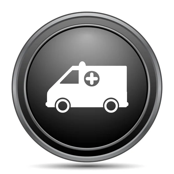 Krankenwagen Symbol Schwarzer Website Knopf Auf Weißem Hintergrund — Stockfoto