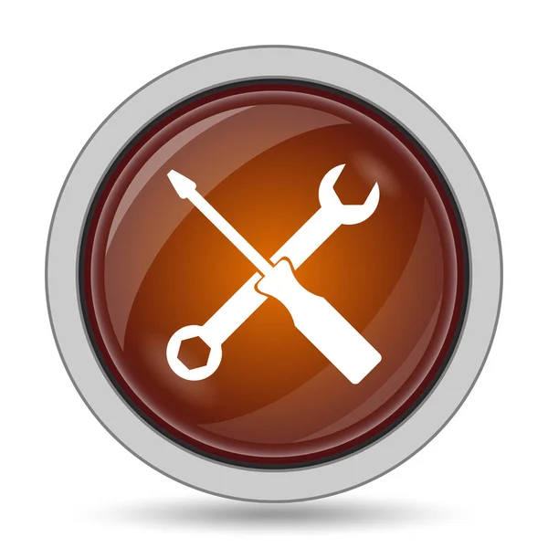 Tools Icon Orange Website Button White Background — Stock Photo, Image