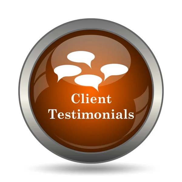 Client Testimonials Icon Internet Button White Background — Stock Photo, Image