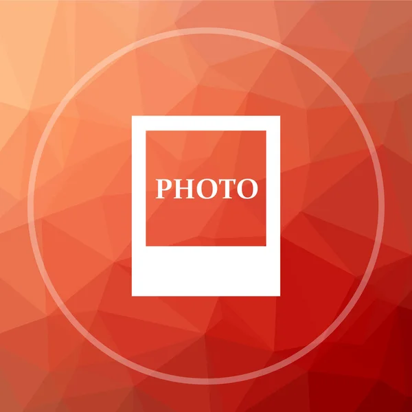 Fotopictogram Foto Website Knop Rode Lage Poly Achtergrond — Stockfoto