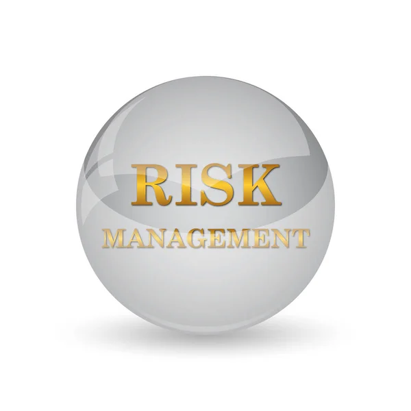 リスク管理のアイコン 白い背景の上のインター ネット ボタン — ストック写真
