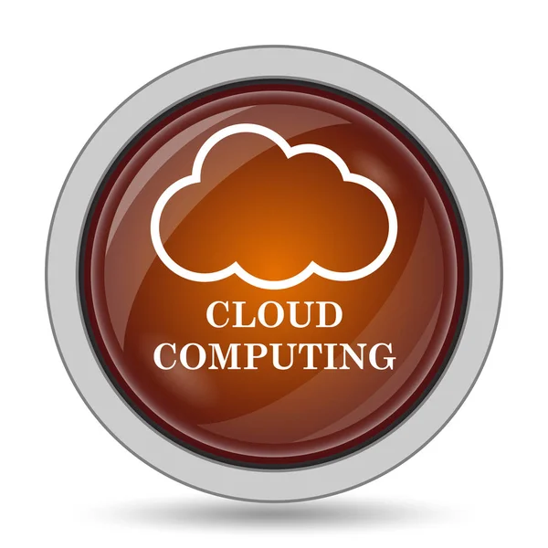 Cloud Computing Oranje Website Knop Witte Achtergrond — Stockfoto