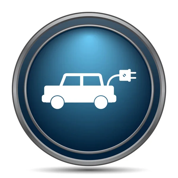 Electric Car Icon Internet Button White Background — Stock Photo, Image