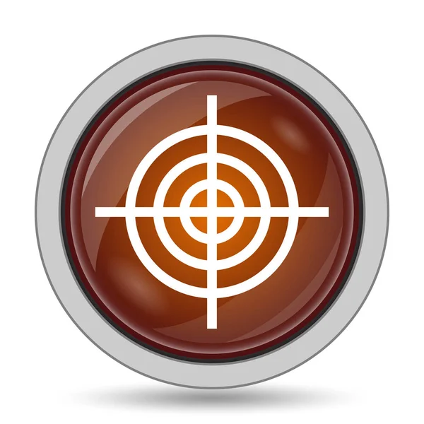 Target Icon Orange Website Button White Background — Stock Photo, Image