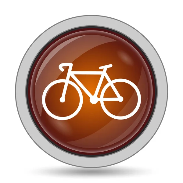 Ποδήλατο Ιστοσελίδα Εικονίδιο Πορτοκαλί Κουμπί Λευκό Φόντο — Φωτογραφία Αρχείου