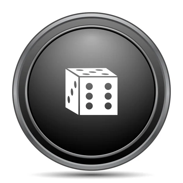 骰子图标 黑色网站按钮白色背景 — 图库照片