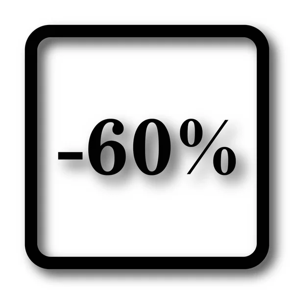 Prozent Rabatt Symbol Schwarzer Website Knopf Auf Weißem Hintergrund — Stockfoto