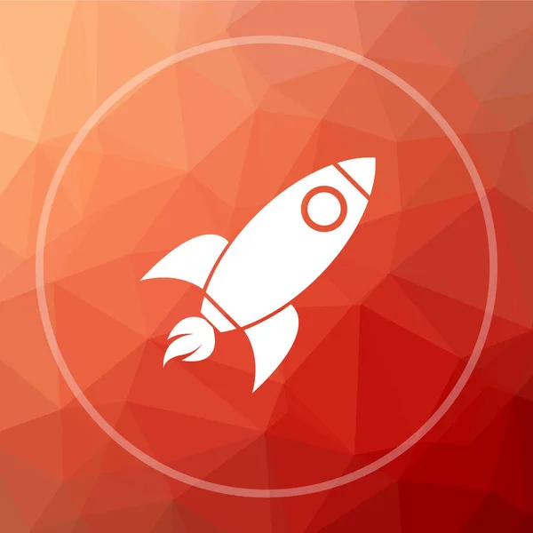 Het Pictogram Van Raket Raket Website Knop Rode Lage Poly — Stockfoto