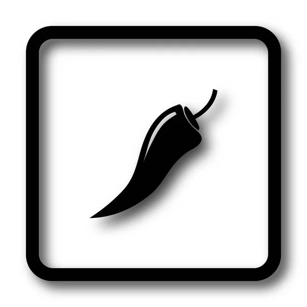 Pepper Icon Black Website Button White Background — Stock Photo, Image