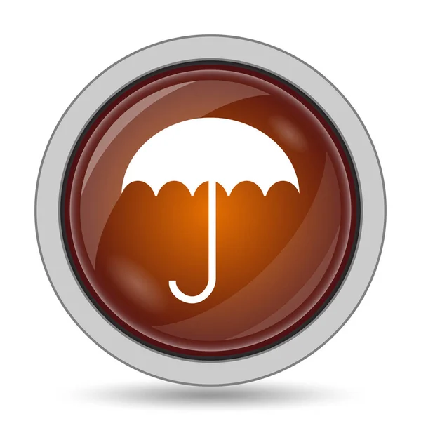 Icono Del Paraguas Botón Del Sitio Web Naranja Sobre Fondo — Foto de Stock