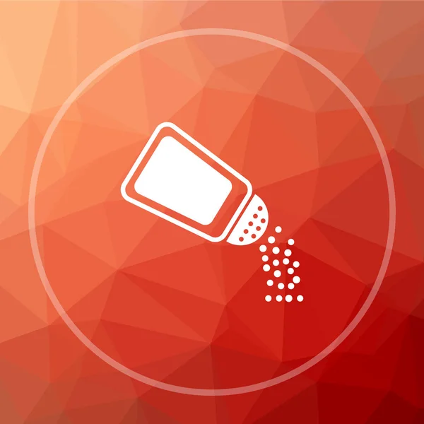 Salt icon. Salt website button on red low poly background