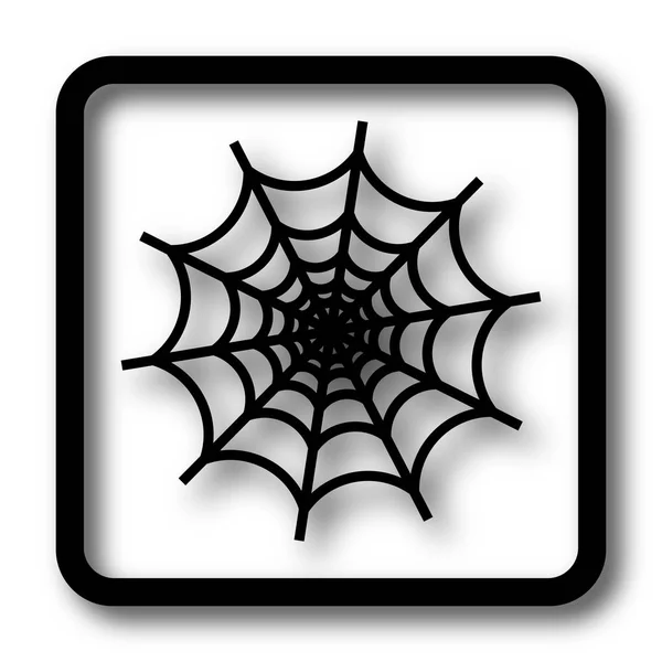 Spider Web Pictogram Zwarte Website Knop Witte Achtergrond — Stockfoto