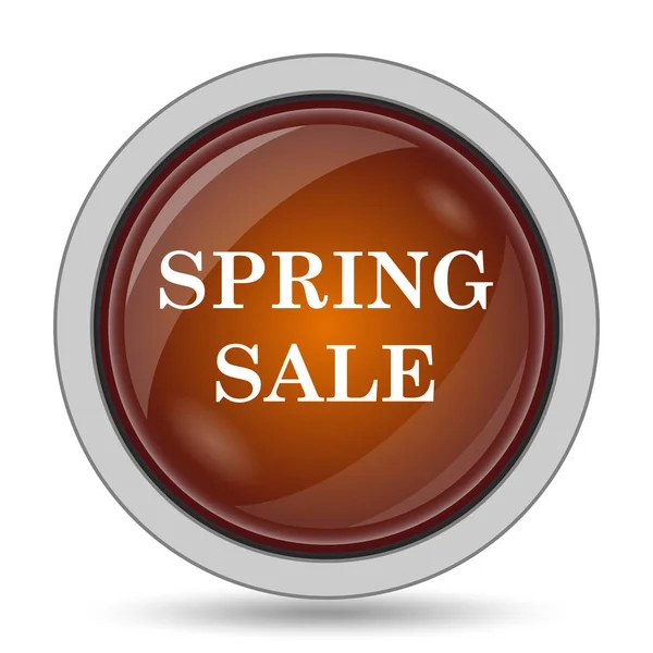 白い背景の上の春販売アイコン オレンジ ウェブサイト ボタン — ストック写真