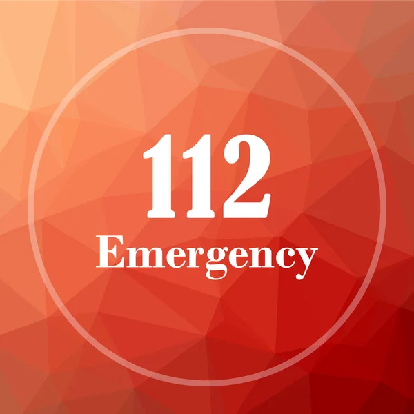 112紧急情况图标 112紧急网站按钮在红色低聚背景 — 图库照片