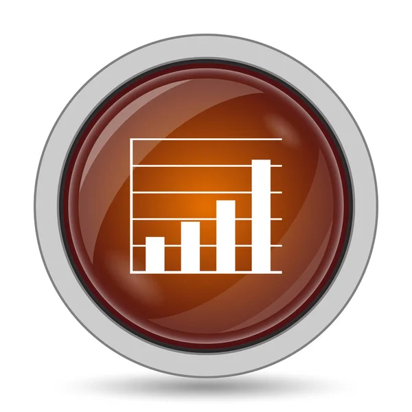 Icono Barras Gráfico Botón Del Sitio Web Naranja Sobre Fondo — Foto de Stock