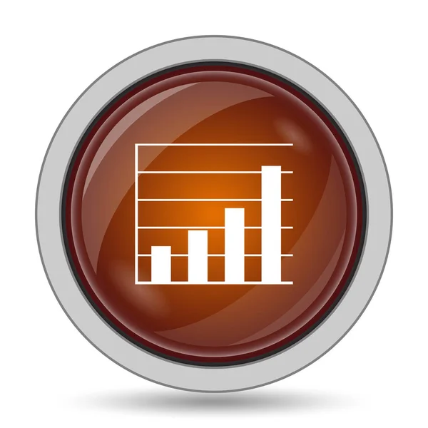 Barre Del Grafico Icona Pulsante Arancione Sito Web Sfondo Bianco — Foto Stock