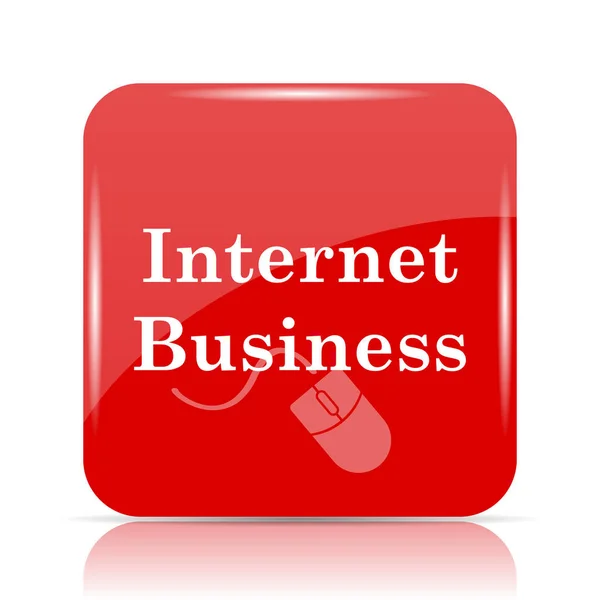 Ícone Negócios Internet Botão Site Negócios Internet Fundo Branco — Fotografia de Stock