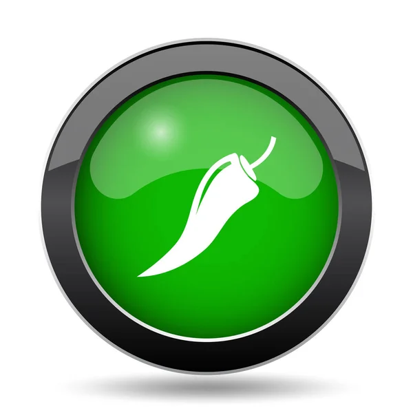 Pepper Icon Green Website Button White Background — Stock Photo, Image