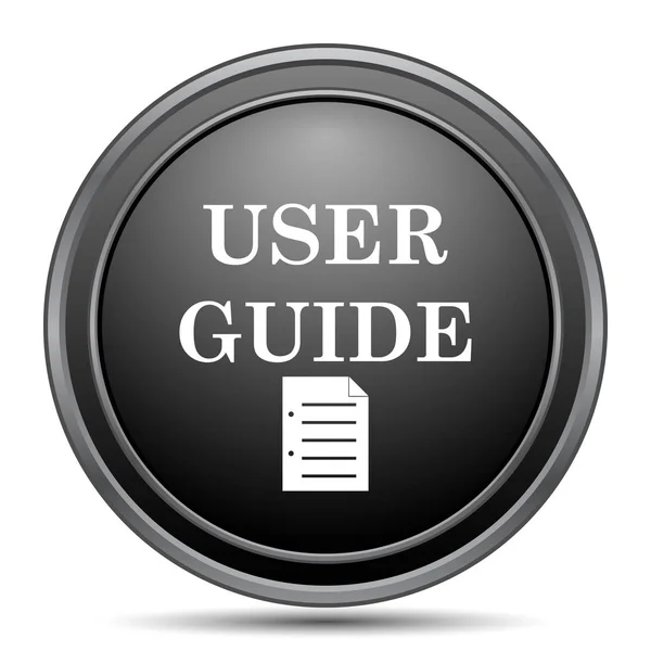 User guide icon, black website button on white background