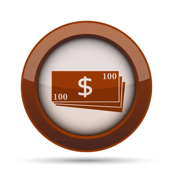 Pictogram Voor Geld Internet Knop Witte Achtergrond — Stockfoto