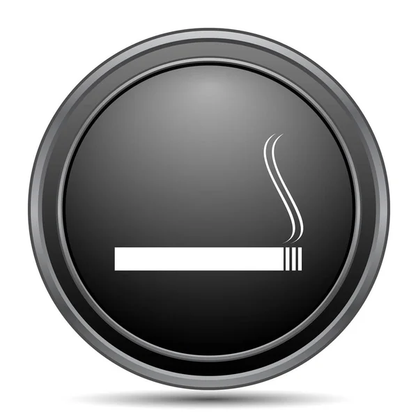 Icono Cigarrillo Botón Del Sitio Web Negro Sobre Fondo Blanco — Foto de Stock