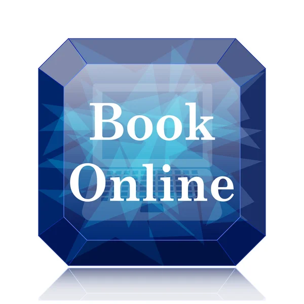 Book Online Icon Blue Website Button White Background — Stock Photo, Image