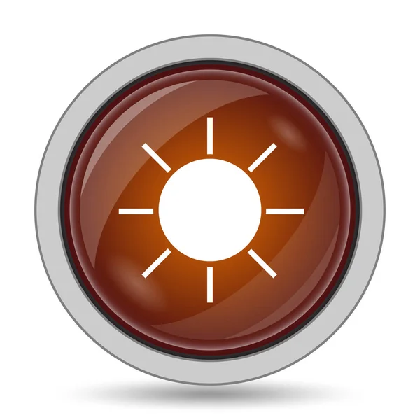 Icono Del Sol Botón Del Sitio Web Naranja Sobre Fondo —  Fotos de Stock