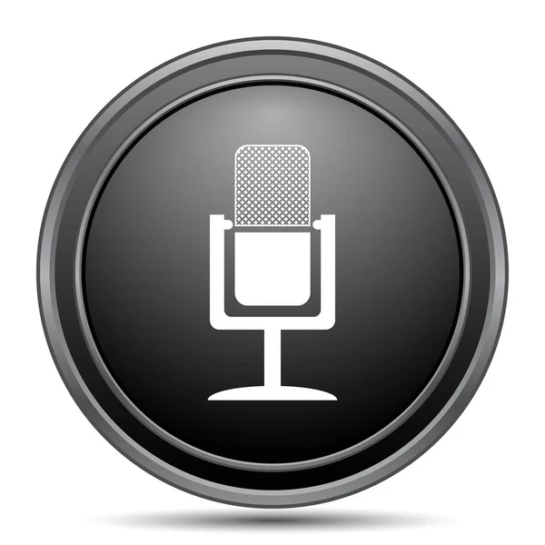 Beyaz Arka Plan Üzerinde Mikrofon Simgesi Siyah Web Sitesi Düğmesini — Stok fotoğraf