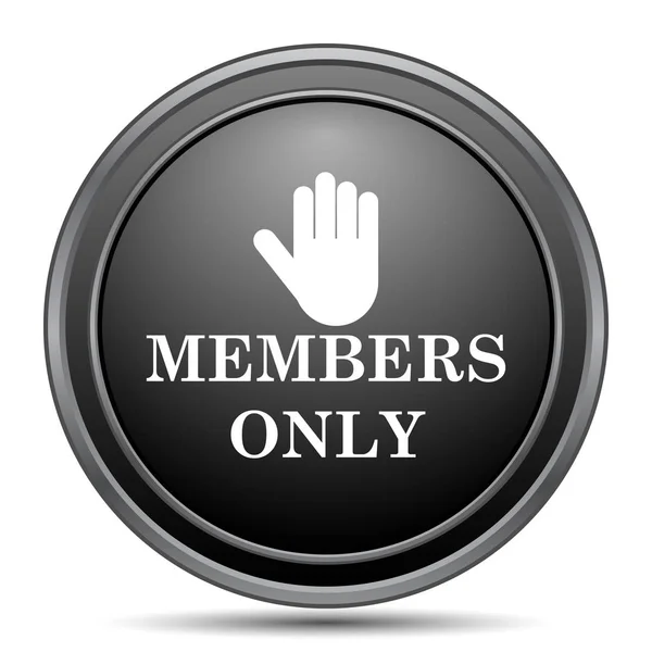 Members Only Icon Black Website Button White Background — Stock Photo, Image