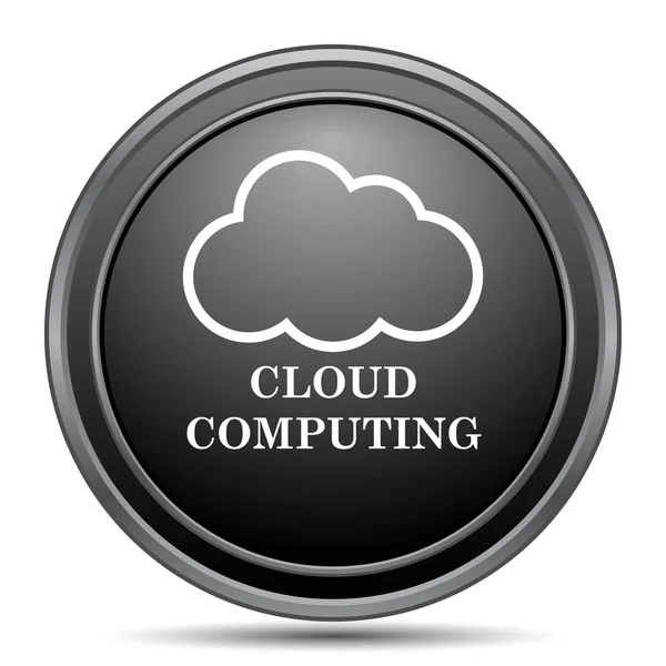 Icono Computación Nube Botón Del Sitio Web Negro Sobre Fondo — Foto de Stock