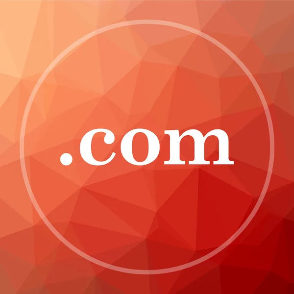 Com Icon Com Website Button Red Low Poly Background — Stock Photo, Image