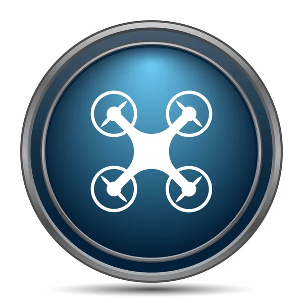 Icono Del Dron Botón Internet Sobre Fondo Blanco —  Fotos de Stock
