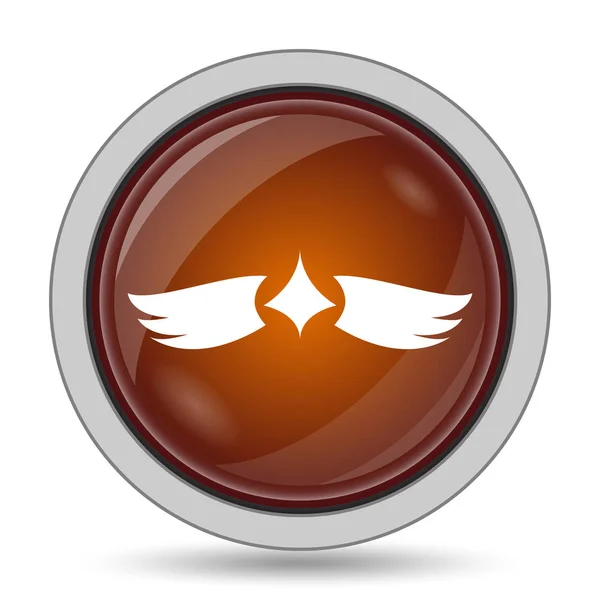 Wings icon, orange website button on white background