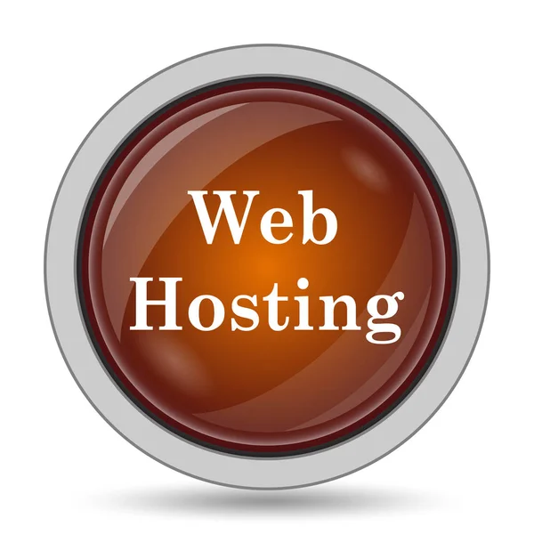 Web Hosting Oranje Website Knop Witte Achtergrond — Stockfoto