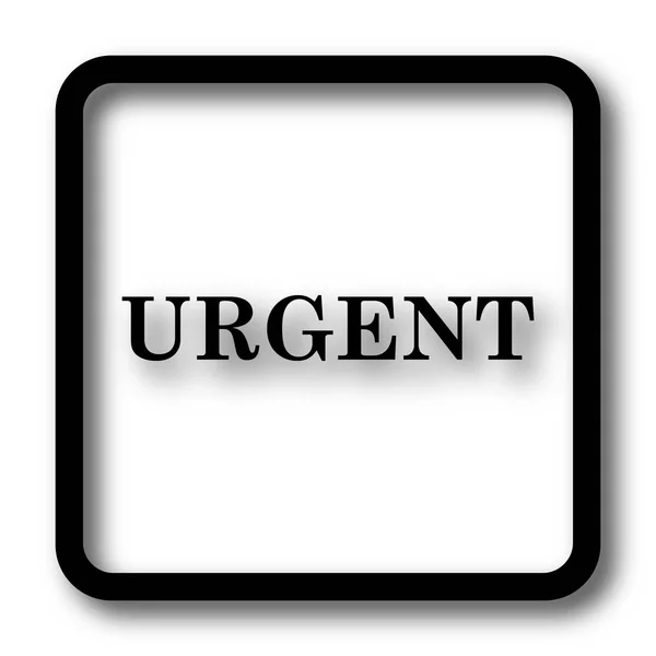 Icono Urgente Botón Del Sitio Web Negro Sobre Fondo Blanco —  Fotos de Stock