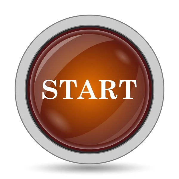 Start Symbol Orangefarbener Website Knopf Auf Weißem Hintergrund — Stockfoto