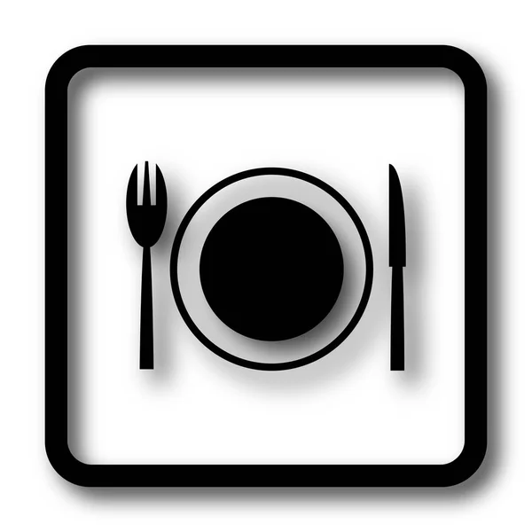 Иконка Ресторана Черный Сайт Кнопку Белом Фоне — стоковое фото