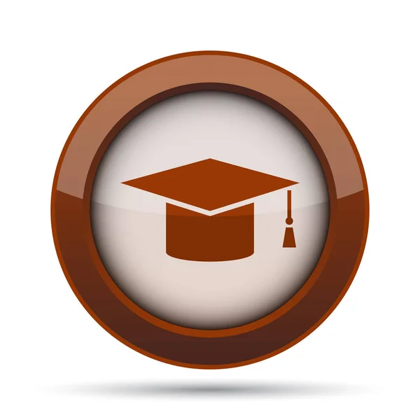 Graduation Icon Internet Button White Background — Stock Photo, Image